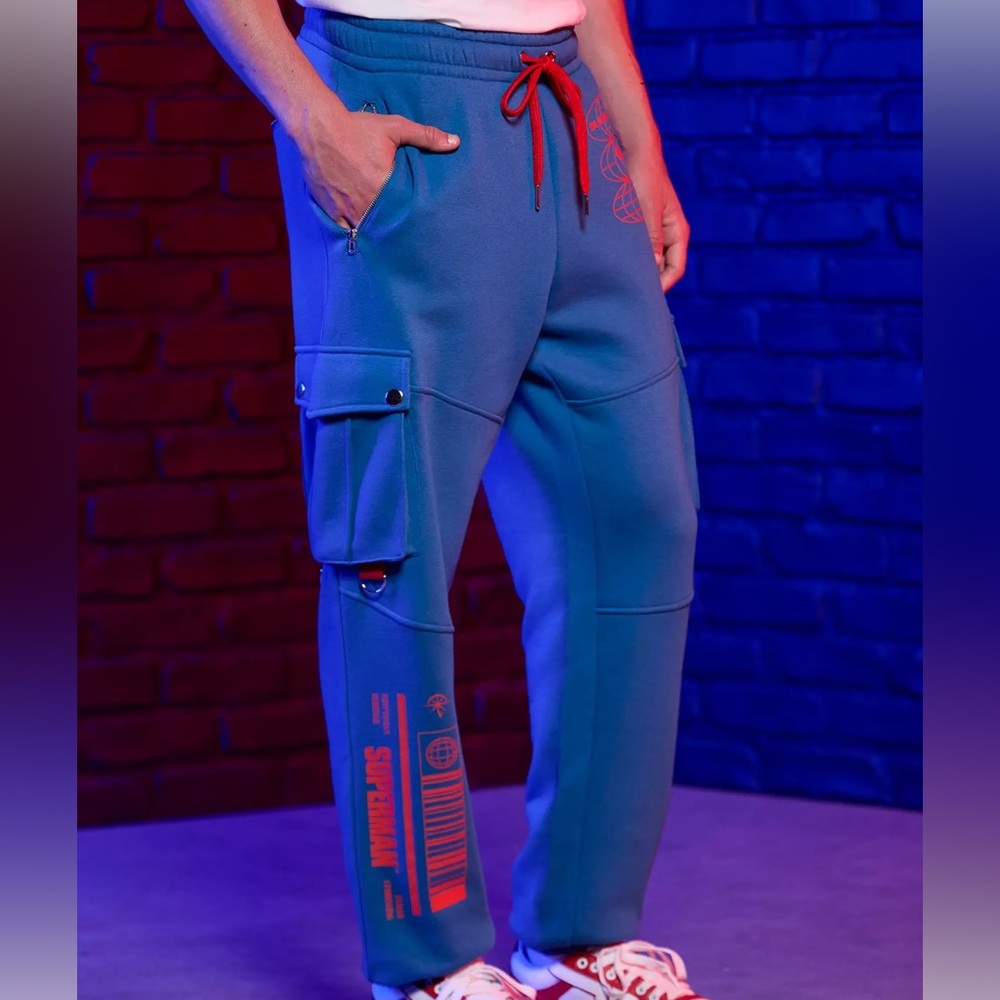 Unisex‎ DC Comics Superman Logo Cargo Jogger Sweatpants Hot Topic - Picture 3 of 4